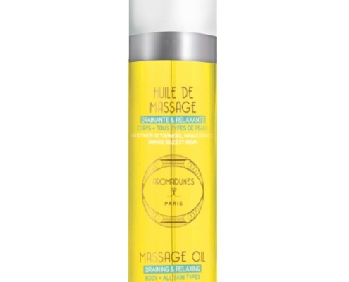 Flacon d'huile de massage Aromadunes 100 ml, vue de face