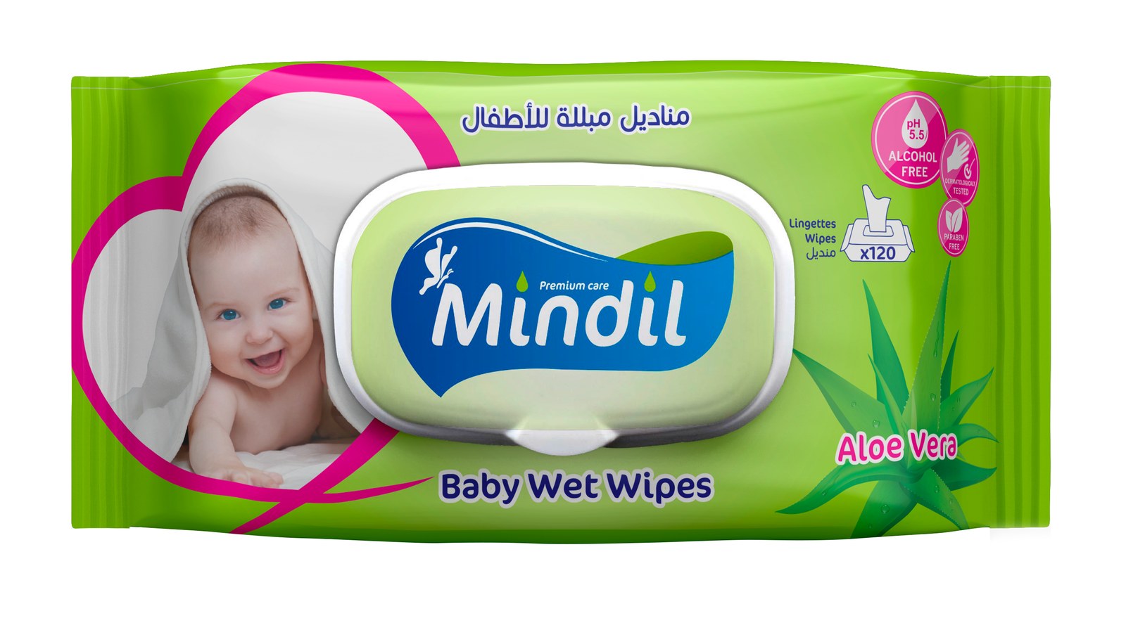 Lingettes Bébé Aloe Vera x120